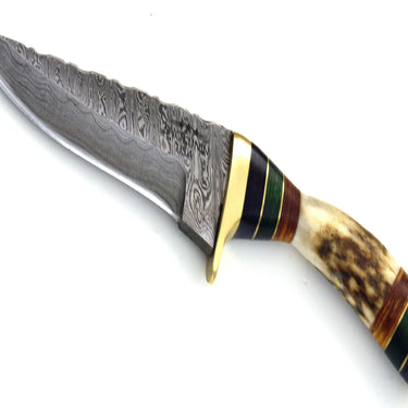 Shokunin USA Scarlet Damascus Skinning Knife - Handmade
