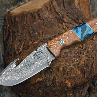 Shokunin USA Python Damascus Steel Gut Hook Knife